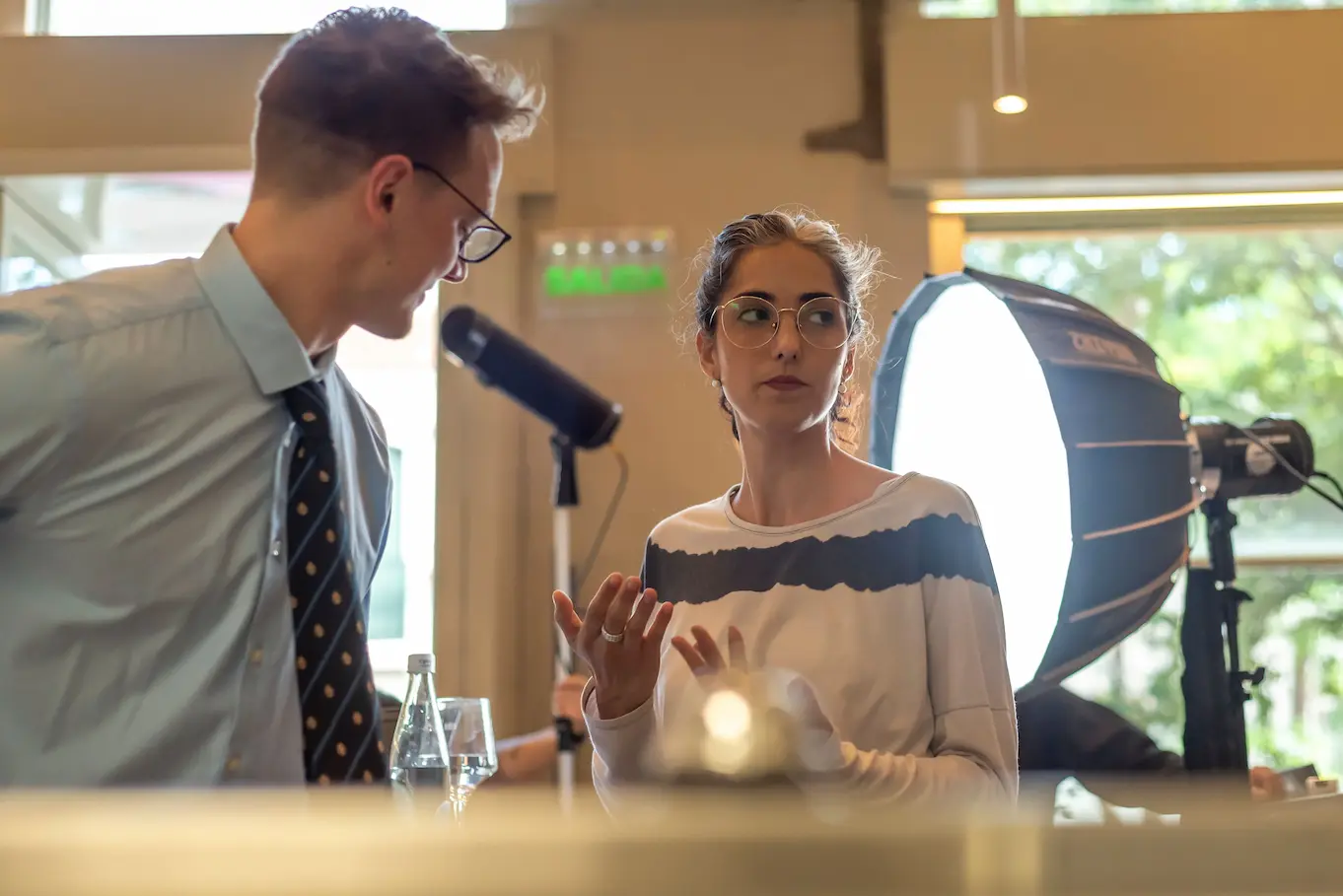 Actor profesional en set