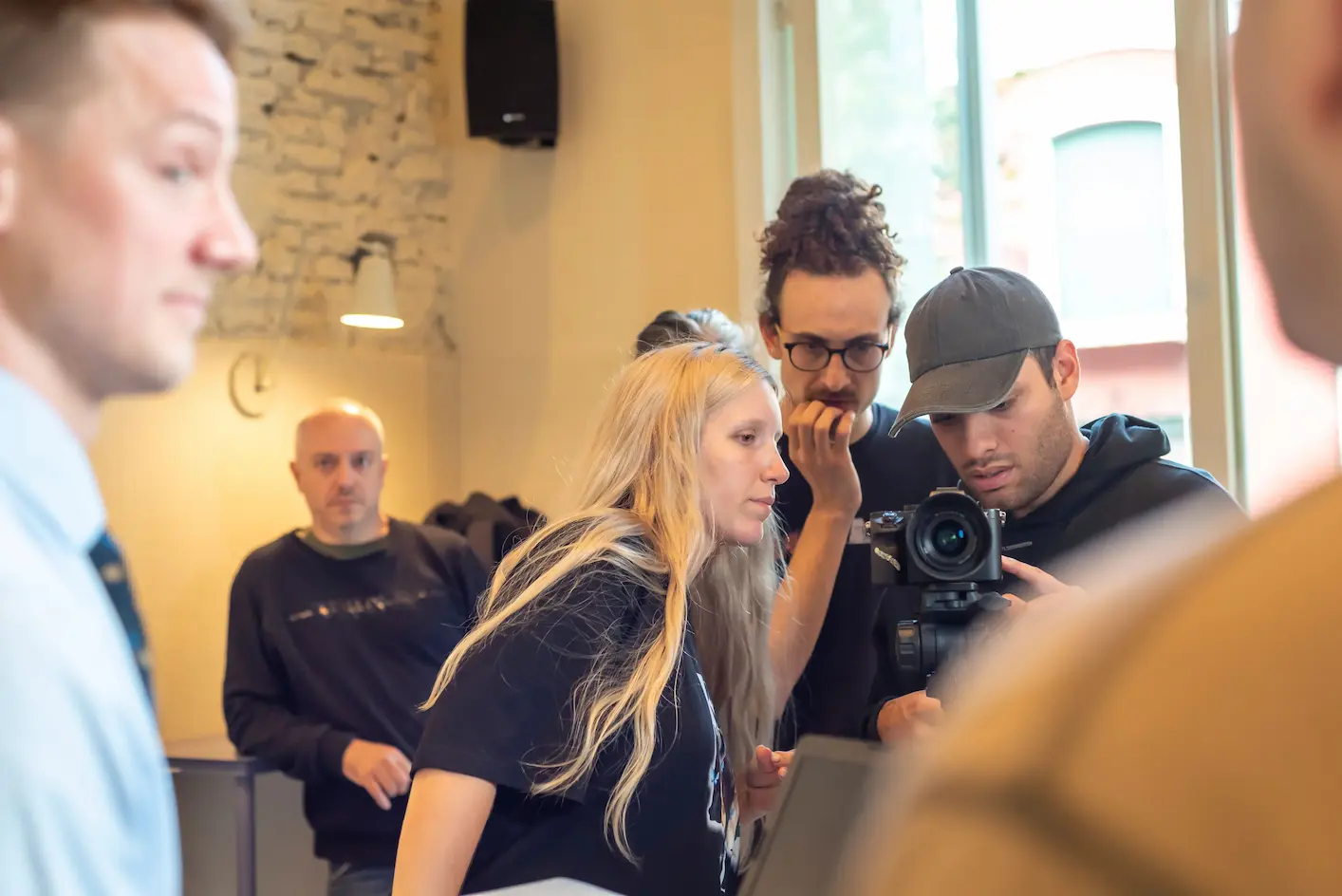 Actor profesional en set